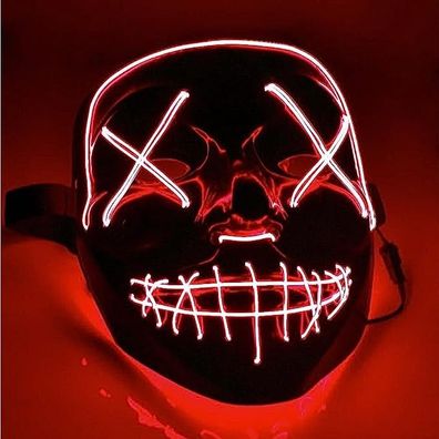 LED Grusel Maske rot - wie aus Purge - Unisex - Halloween / Fasching