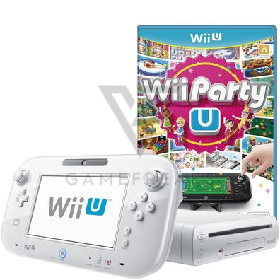 Nintendo Wii U Konsole Weiß, Wii Party U Spiel, GamePad, Alle Kabel