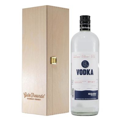 Birkenhof Vodka mit Geschenk-Holzkiste