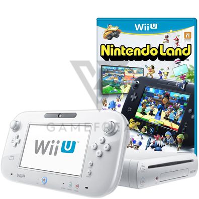 Nintendo Wii U Konsole Weiß, Nintendo Land Spiel, GamePad, Alle Kabel