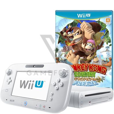 Nintendo Wii U Konsole Weiß, Donkey Kong Country Tropical Freeze, GamePad, Alle Kabel