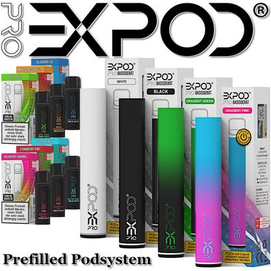 EXPOD Pro Einweg Pod 20mg Nikotinsalz Liquid oder EXPOD Pro Akku Bar E Zigarette