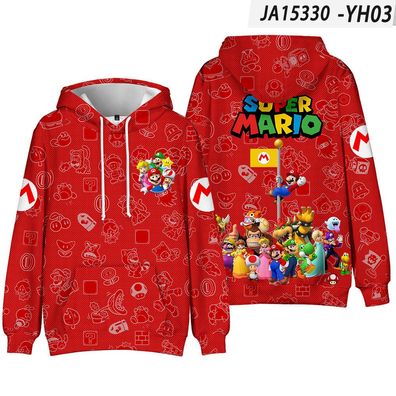 Super Mario 3D Kapuzenpullover Merch Mario Luigi Bowser Sweatshirt Kinder Hoodie