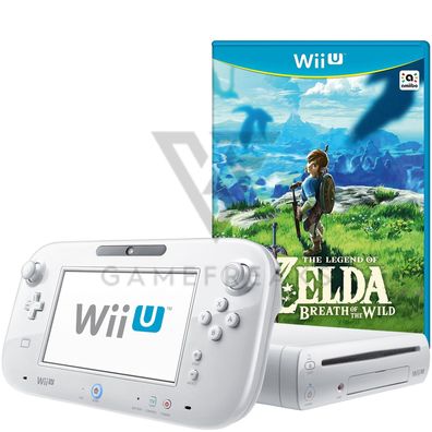 Nintendo Wii U Konsole Weiß, The Legend of Zelda Breath of the Wild, Alle Kabel