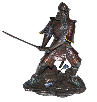 Deko Figur Samurai Art H 21 cm japanischer Krieger in Rüstung mit Schwert Parastone