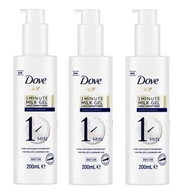 Dove 1 Minute Milk Gel Light Intensiv Repair Conditioner für Fein, Dry & Damaged Haar