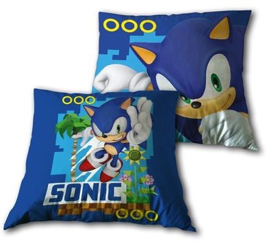 Sonic the Hedgehog Deko Kissen gefüllt, 35 x 35 cm, Kuschelkissen (Gr. 35 x 35 cm)