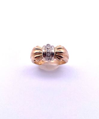 Damenring Ring 750/ - Gold mit 0.10 ct Diamanten Gr 56 EU