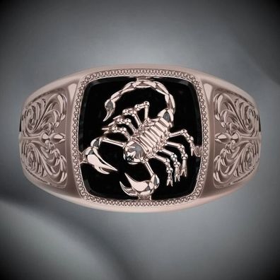 Traumhafter Scorpion Herren Ring Rose Gold Plated (SKR111)
