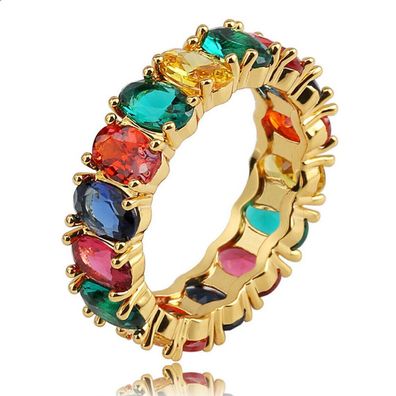 Schöner Damen Ring mit multicoloren Cubic Zirkonia Steinen (DR116)