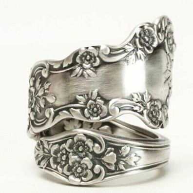 Schöner Damen Blumen Ring in Silber Plated (DR130)