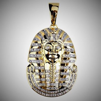 Niedliche Ägytische Pharao Kette mit Zirkonia Steinen besetzt vergoldet(PK102)