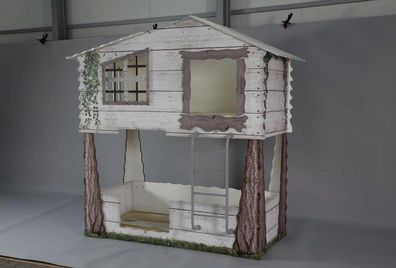 Designer Kinder Doppelstock Bett Haus Design Holz Gestell Möbel Neu