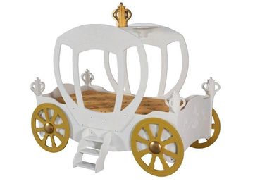 Weißes Luxus Kinderbett Kutsche Designer Holz Möbel Kinderzimmer Neu