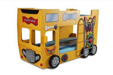Gelbes Kinderbett Großes Autobett Doppelstockbett Luxus Designer Möbel