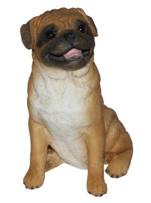 Dekofigur Mops H 11,5 cm Deko Hundefigur Hund Figur Kollektion Castagna aus Alabaster