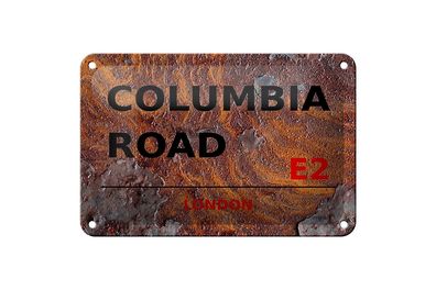 Blechschild London 18x12cm Columbia Road E2 Geschenk Metall Deko Schild