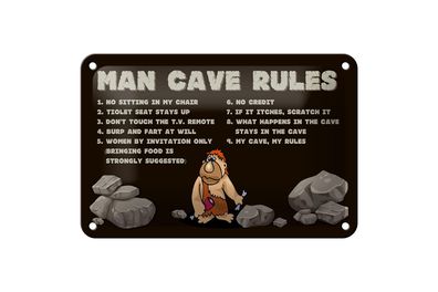 Blechschild Spruch 18x12 cm man cave rules Männer Regeln Deko Schild