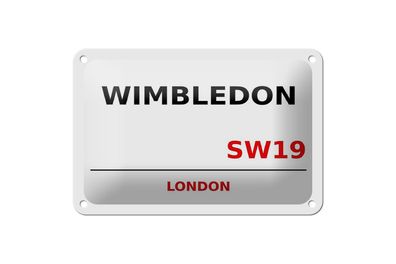 Blechschild London 18x12 cm Wimbledon SW19 Metall Deko Schild