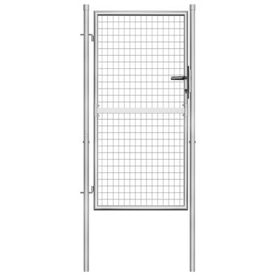 Gartentor Verzinkter Stahl 105x200 cm Silbern