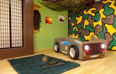 Kinderbett Jugendbett Bett Betten Jeep Auto Fahrzeug Bett + Matratze Neu