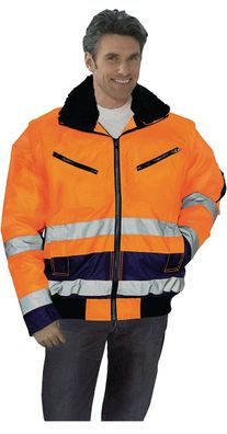 Warnschutz-Pilotenjacke Gr.L orange/ marine Prevent