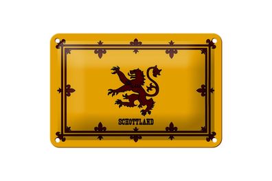 Blechschild Flagge 18x12 cm Schottland Königswappen Metall Deko Schild