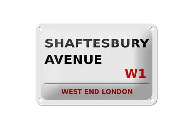Blechschild London 18x12 cm West End Shaftesbury Avenue W1 Deko Schild