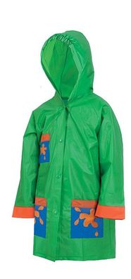 CXS FROGY, Kinder Regenjacke, Regen-Mantel grün für Kinder, Kinder Regenmantel