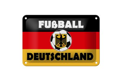 Blechschild Spruch 18x12 cm Fußball Deutschland Metall Deko Schild
