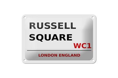 Blechschild London 18x12 cm England Russell Square WC1 Deko Schild