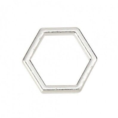 Bienenwabe klein Hexagon Verbinder 12mm silber 10 Stück