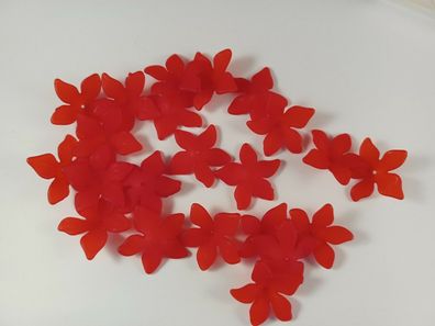 Blüte Acryl rot Lilie geöffnet 28x7mm 10 Stück