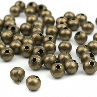 Metallperlen Spacer bronze 8mm 50 Stück Eisenlegierung mit Naht (Gr. 8mm)