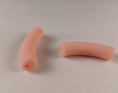 Acrylperlen Tubes rosa matt 2 Stück 32x8mm (Gr. 32x8mm)