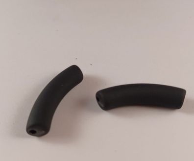 Acrylperlen Tubes schwarz matt 2 Stück 32x8mm (Gr. 32x8mm)