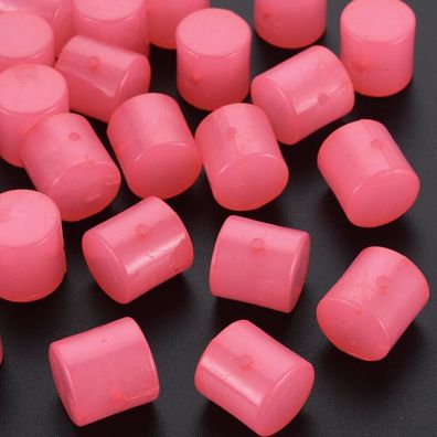 Acrylperlen Zylinder pink 14,5x14,5mm, quer gebohrt, 10 Stück (Gr. 14,5x14,5mm)