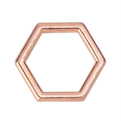 Bienenwabe klein Hexagon Verbinder 12mm rosegold 10 Stück