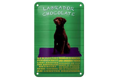 Blechschild Spruch 12x18 cm Labrador Chocolate Hund Metall Deko Schild