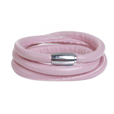 Armband Wickelarmband Kunstleder rosa 60cm Magnetverschluss