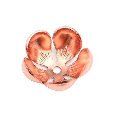 Perlkappen rosegold Blume für Perlen ab 12mm, 13mm, 10 Stück V413