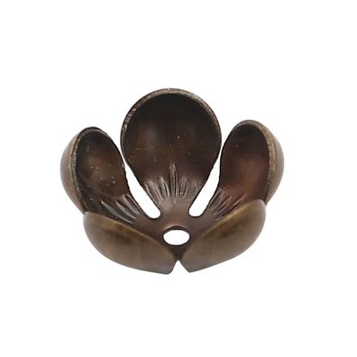 Perlkappen bronze Blume für Perlen ab 12mm, 13mm, 10 Stück V415