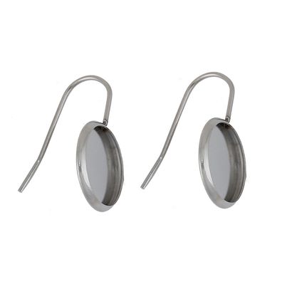 Ohrhänger 2 Paare Edelstahl silber inklusive Silikonstopper für 12mm OZ35