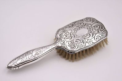 Antik 800 Silber Haarbürste aus Frisierset / Toilettengarnitur #Z3