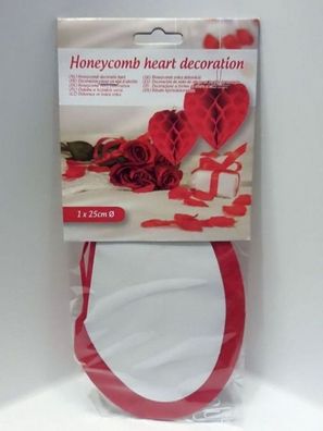 Wabenaufhänger/ Honeycomb Liebe Valentinstag Verlobung rotes Herz #13343