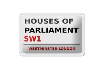 Blechschild London 18x12 cm Houses of Parliament SW1 Metall Deko Schild