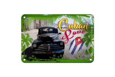 Blechschild Cuba 18x12 cm Love Auto Fingerabdruck Metall Deko Schild