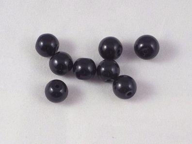 30 Stück Perlen Glas schwarz durchgefärbt 10mm DIY (Gr. 10 mm)