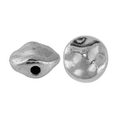 10 Stück Perlen Spacer Metall rund versilbert 10mm (Gr. 10mm)