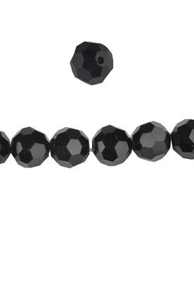 10 Stück Perlen Glas facettiert schwarz edel 10mm DIY (Gr. 10 mm)